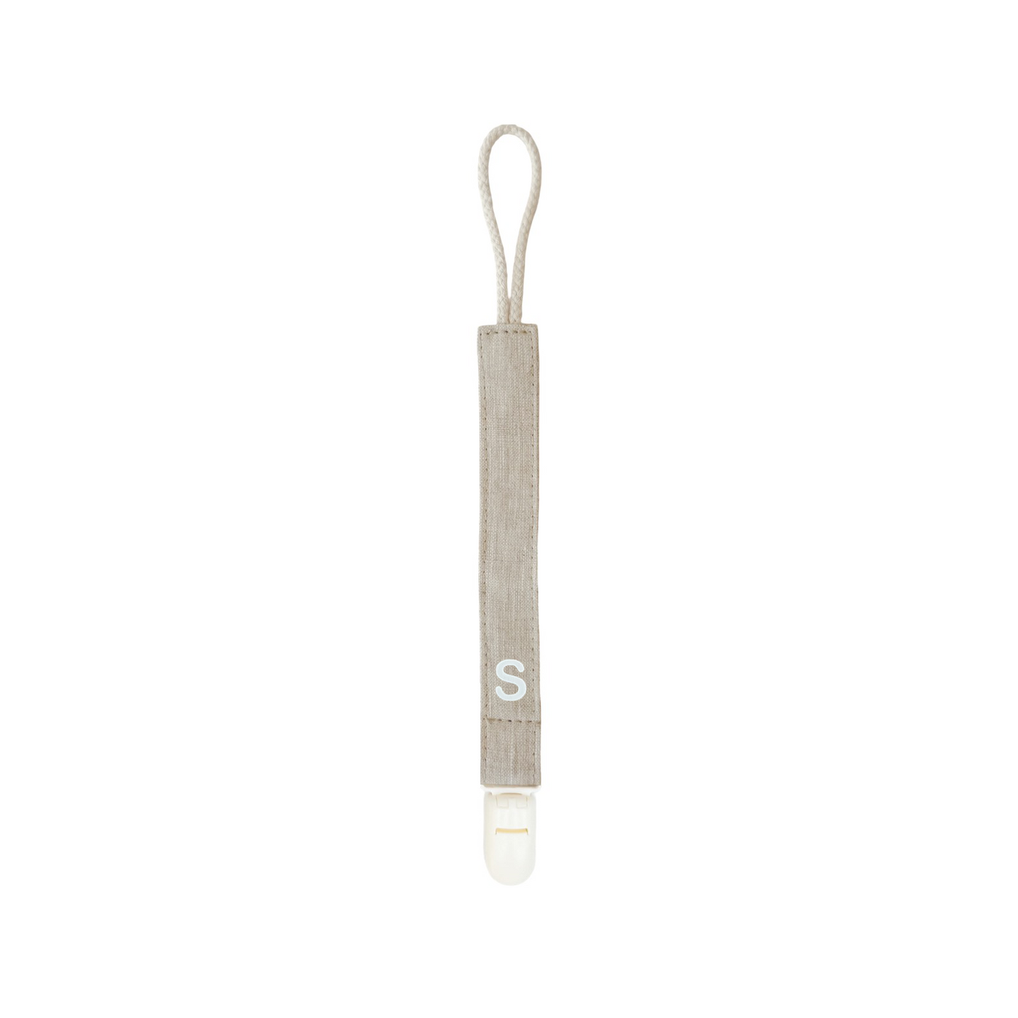 Linen Pacifier Clip - Sand