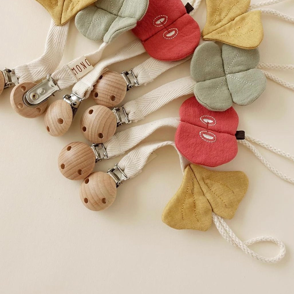 Korean Pacifier Clip - Apple