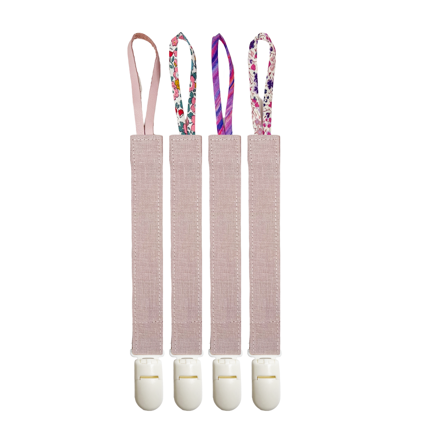Linen Pacifier Clip - Purple