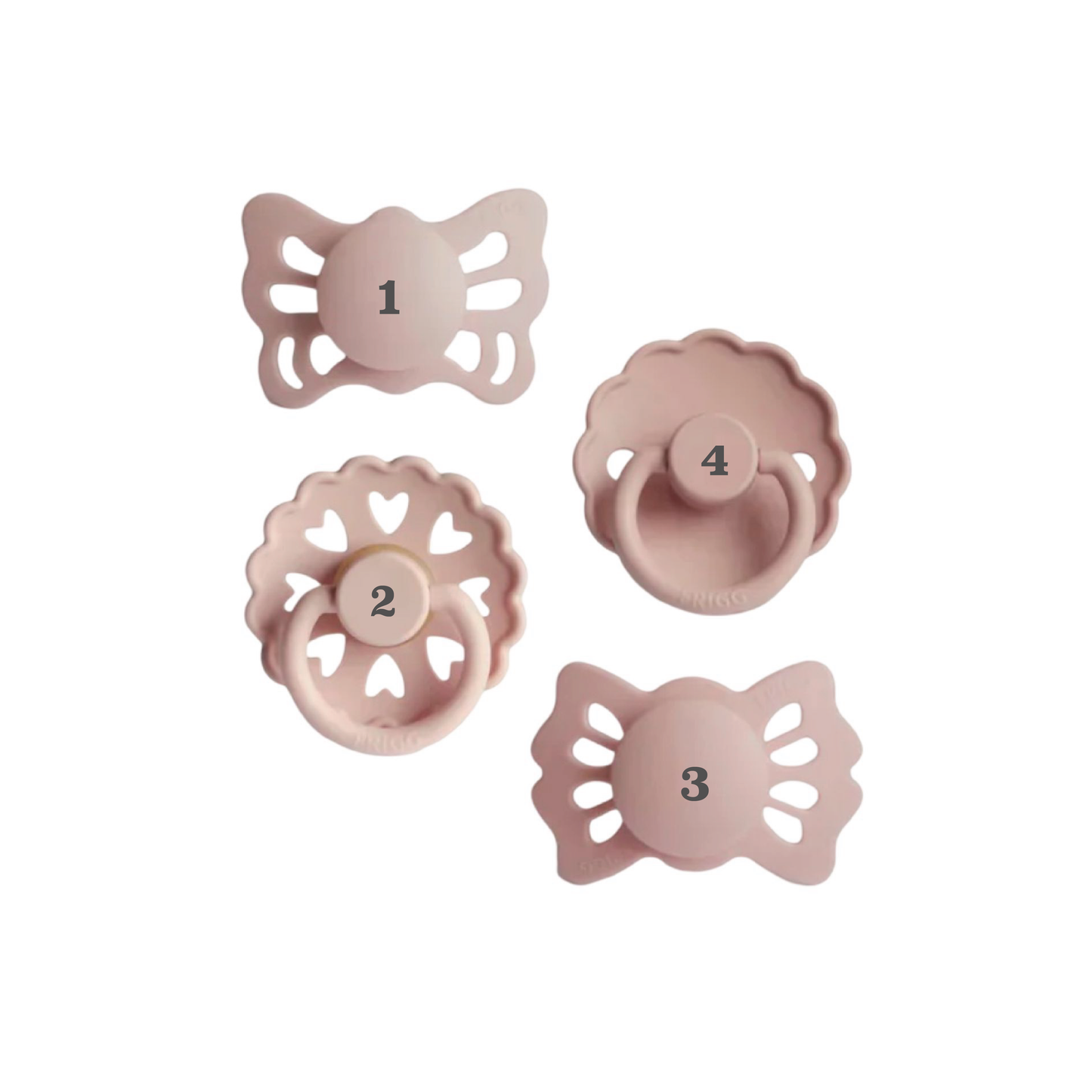 FRIGG baby's First Pacifier Floral Heart