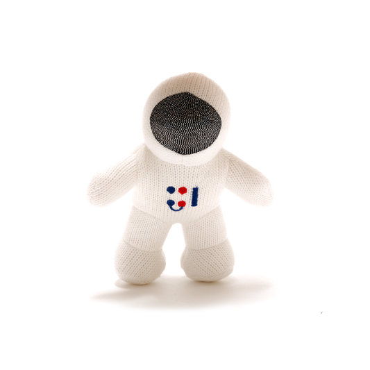 Knitted Astronaut Baby Rattle