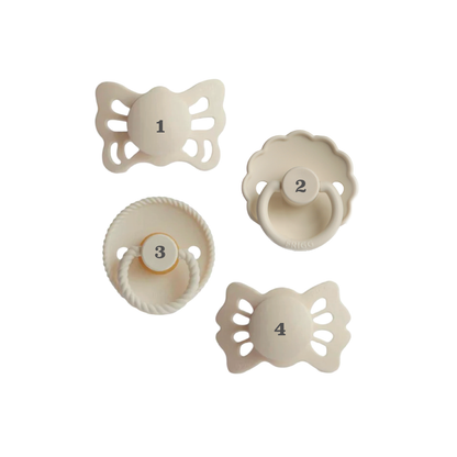 Baby's First Pacifier Floral Heart Cream