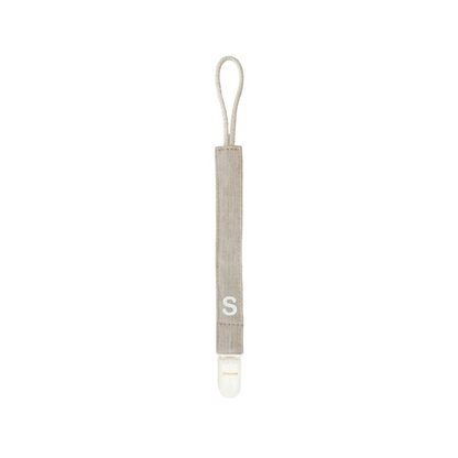 Linen Pacifier Clip - Sand