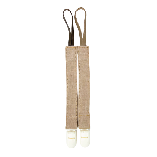Linen Pacifier Clip - Brown