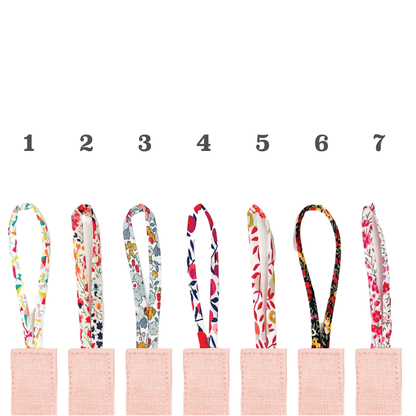 Linen Pacifier Clip - Pink