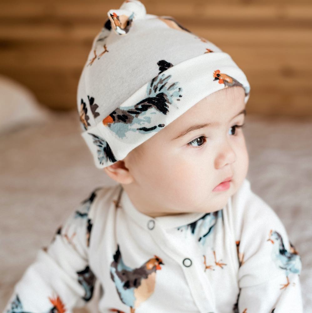 Chicken Organic Cotton Knotted Hat