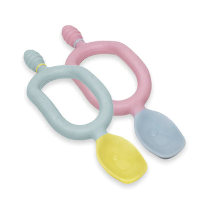 Multi-stage baby weaning spoon and dipper (Two Pack) - Pink and Grey