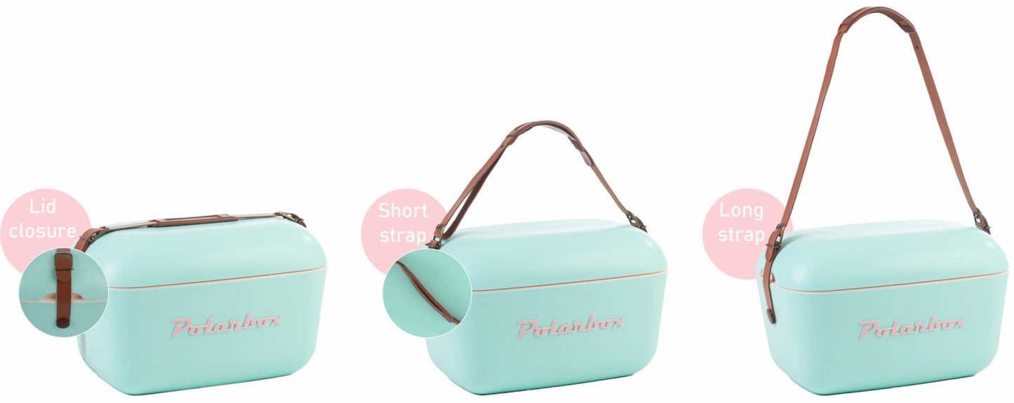 Polarbox - cooler In Nude - Cyan Pop green leather strap